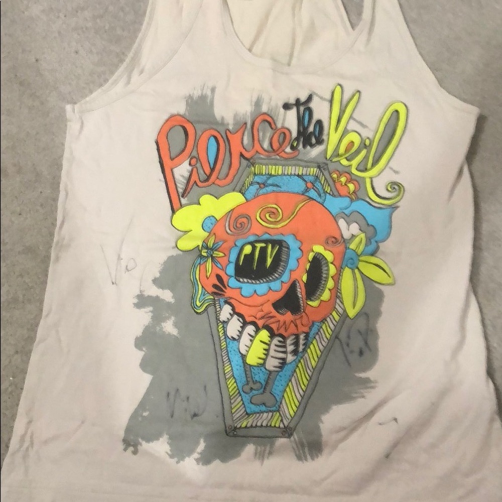 Signed pierce the veil tank top warped tour